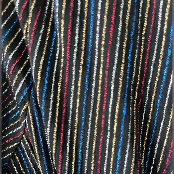 NWT idem ditto Black Wrap Dress Metallic Thread Size M - Picture 5 of 8